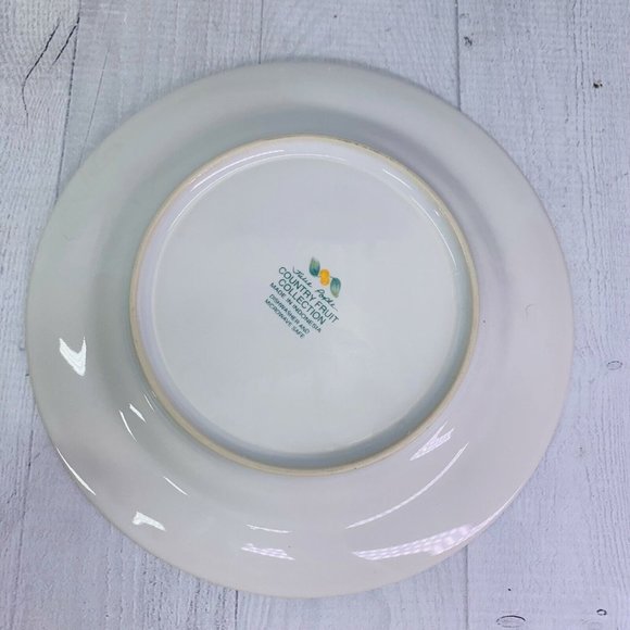 Vintage Julie Pople Avon COUNTRY FRUIT COLLECTION Porcelain Salad Plate Set 4 - Picture 9 of 11